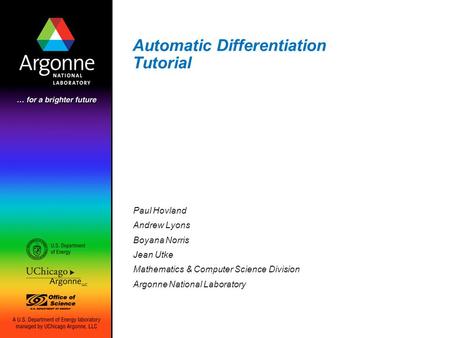 Automatic Differentiation Tutorial