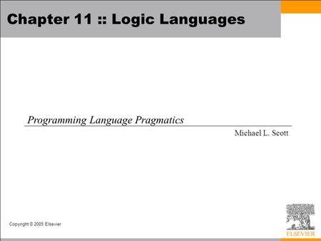 Chapter 11 :: Logic Languages