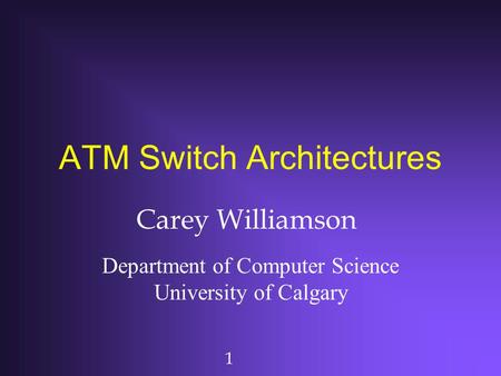 ATM Switch Architectures