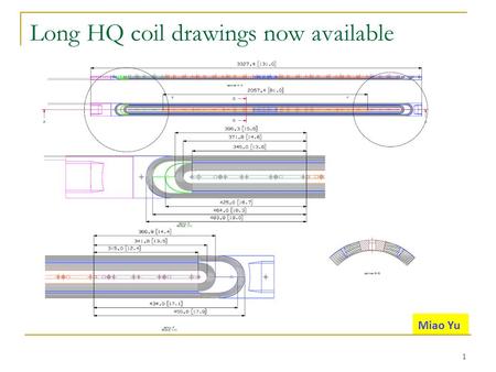 Long HQ coil drawings now available 1 Miao Yu. Dead voltage taps in TQ/LQ/HQ coils Inner layer: 24, outer layer: 12 (33 inner/23 outer per coil for TQ/LQ/HQ)