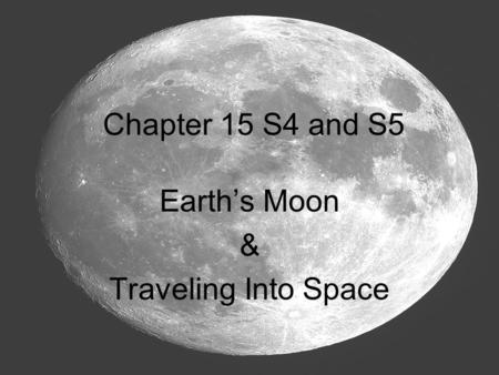 Earth’s Moon & Traveling Into Space