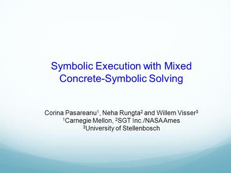 Symbolic Execution with Mixed Concrete-Symbolic Solving
