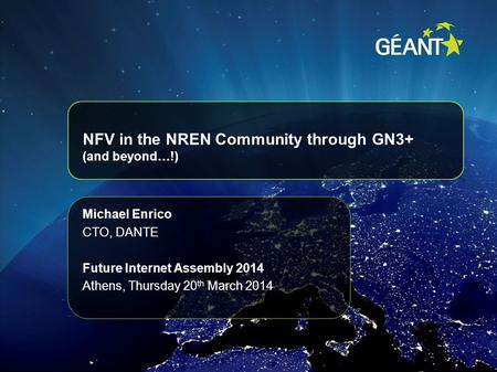 NFV in the NREN Community through GN3+ (and beyond…!)