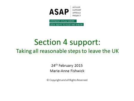 Section 4 support: Taking all reasonable steps to leave the UK