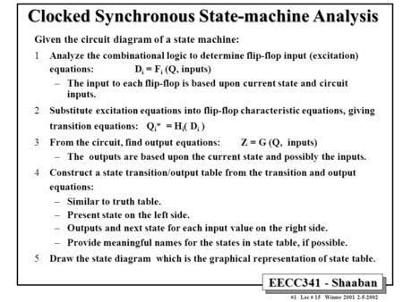 Clocked Synchronous State-machine Analysis