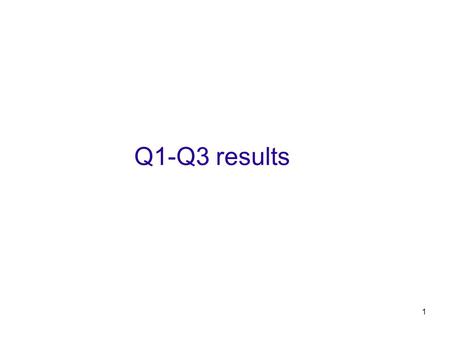 1 Q1-Q3 results. 2 RF lengths 3 Filtered RF length distribution.