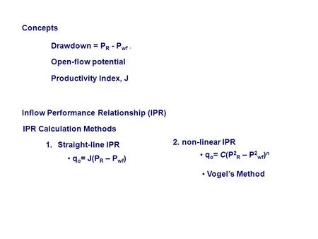 IPR Calculation Methods