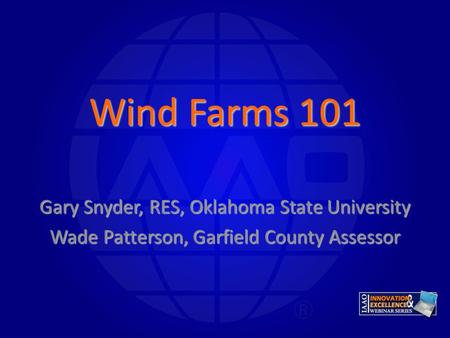 Wind Farms 101 Gary Snyder, RES, Oklahoma State University