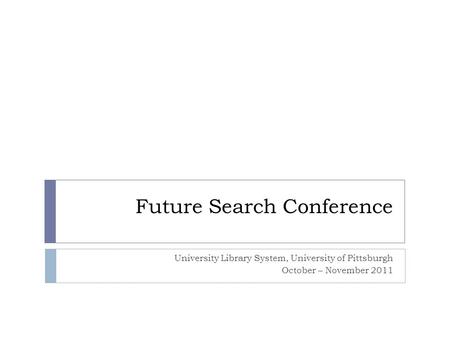 Future Search Conference
