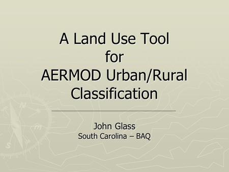 EPA 40 CFR Part 51, Appendix W Rural-Urban Classification