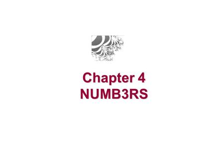 Chapter 4 NUMB3RS.