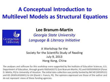 A Conceptual Introduction to Multilevel Models as Structural Equations