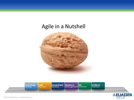 © 2012 Eliassen Group. All Rights Reserved -1- Agile in a Nutshell.