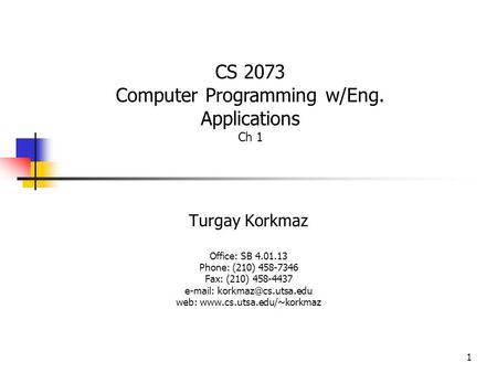 Computer Programming w/Eng. Applications