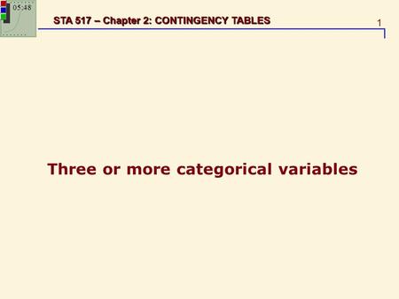 Three or more categorical variables