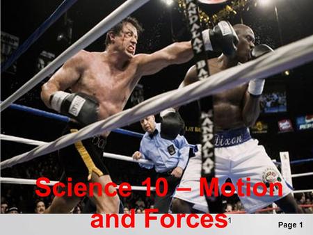 Science 10 – Motion and Forces