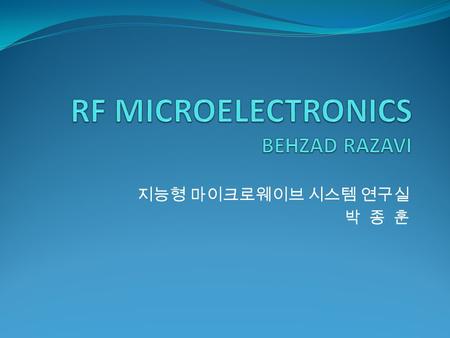 RF MICROELECTRONICS BEHZAD RAZAVI
