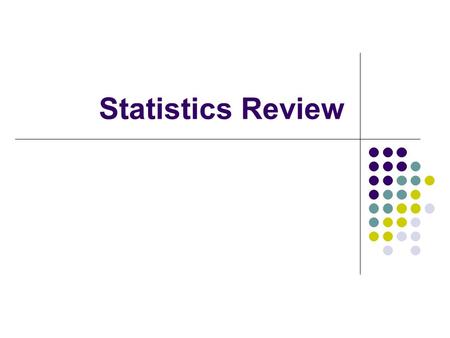 Statistics Review.