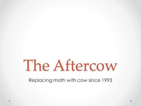 The Aftercow Replacing math with cow since 1993. PotW Solution PotW Solution (credits to Jimmy) class Edge implements Comparable { int toNode, dist; public.