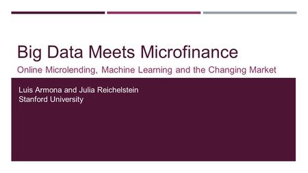 Big Data Meets Microfinance