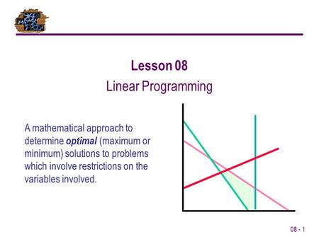 Lesson 08 Linear Programming
