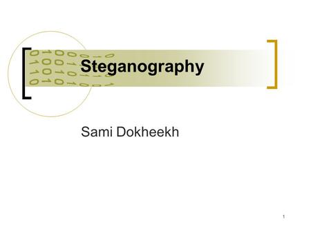 Steganography Sami Dokheekh.