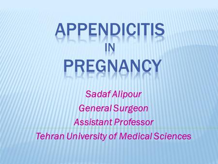 Appendicitis in pregnancy