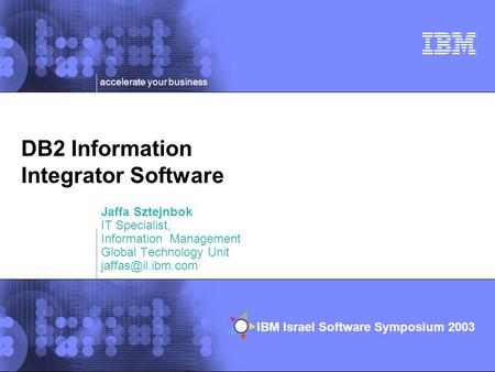 DB2 Information Integrator Software