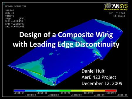 Design of a Composite Wing with Leading Edge Discontinuity Daniel Hult AerE 423 Project December 12, 2009.