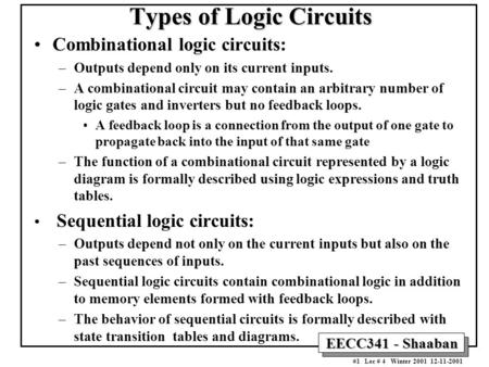 Types of Logic Circuits