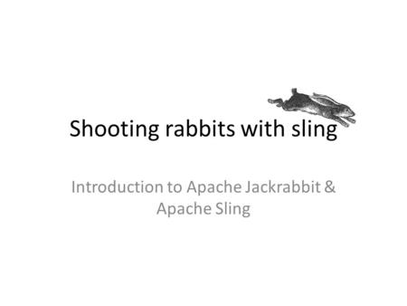 Shooting rabbits with sling