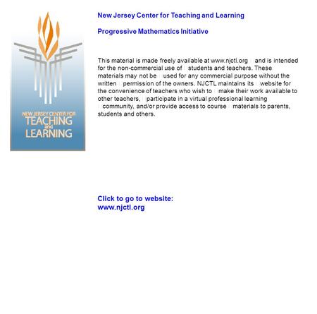 New Jersey Center for Teaching and Learning