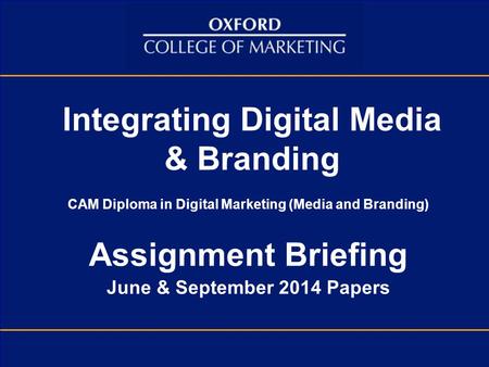 Integrating Digital Media & Branding