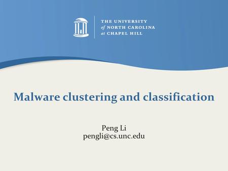 Malware clustering and classification