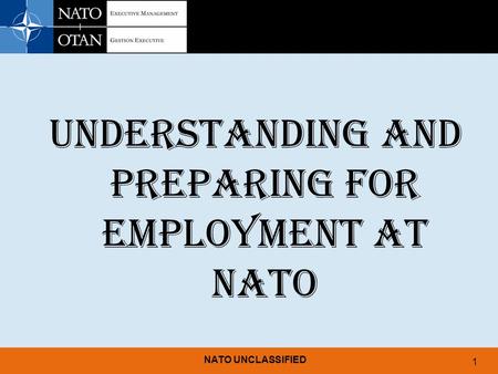 UNDERSTANDING AND PREPARING FOR EMPLOYMENT AT NATO