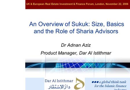 An Overview of Sukuk: Size, Basics and the Role of Sharia Advisors