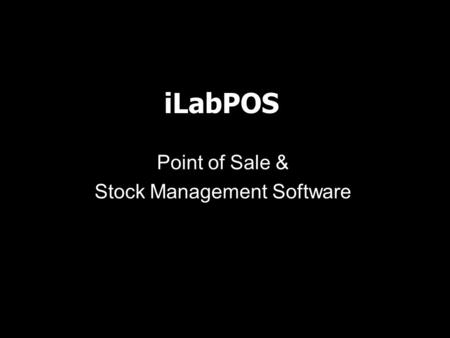 ILabPOS Point of Sale & Stock Management Software.