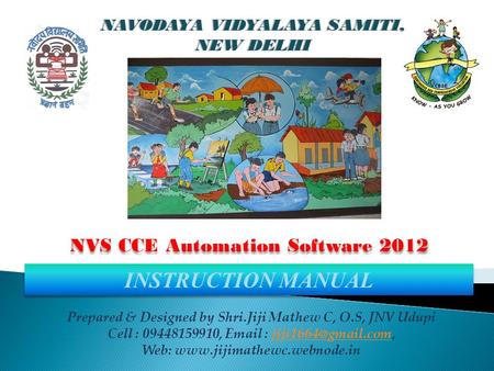 INSTRUCTION MANUAL NVS CCE Automation Software 2012