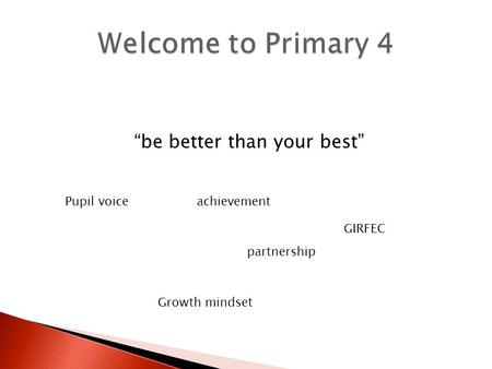 “be better than your best” Pupil voice partnership Growth mindset GIRFEC achievement.