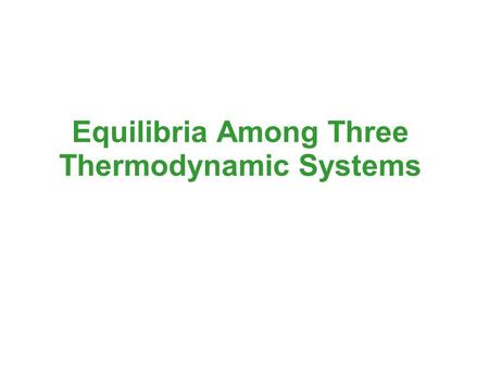 Equilibria Among Three Thermodynamic Systems. Mechanical Equilibrium Consider the apparatus shown below. The internal volumes formed by the pistons and.