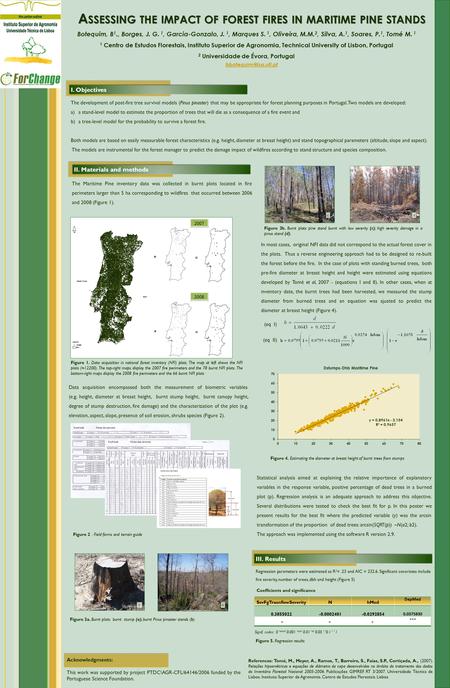 A SSESSING THE IMPACT OF FOREST FIRES IN MARITIME PINE STANDS Botequim, B 1., Borges, J. G. 1, Garcia-Gonzalo, J. 1, Marques S. 1, Oliveira, M.M. 2, Silva,