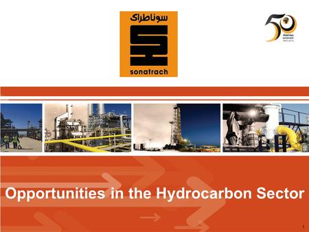 1 Opportunities in the Hydrocarbon Sector. Surface of the mining domain : 1 553 488 km2Surface of the mining domain : 1 553 488 km2 Offshore: 93 500 km2.