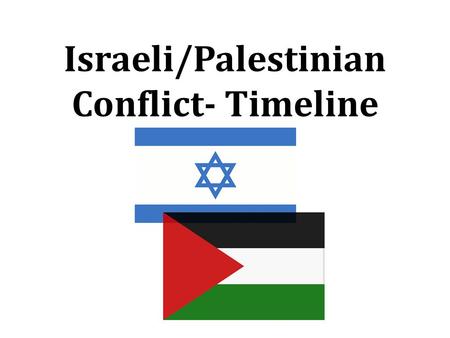 Israeli/Palestinian Conflict- Timeline