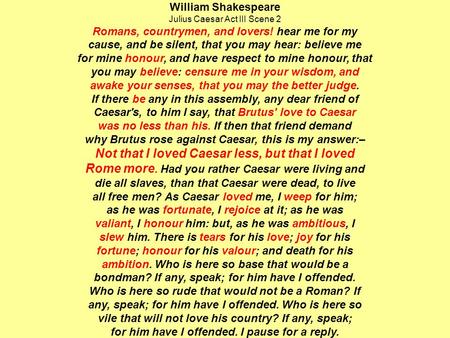 Julius Caesar Act III Scene 2