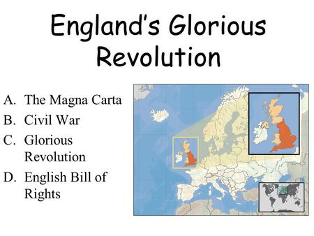 England’s Glorious Revolution