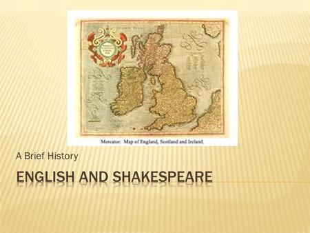 English and Shakespeare