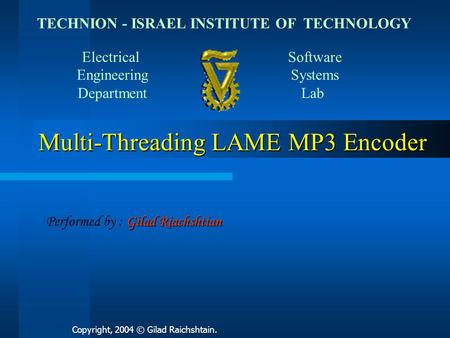 Multi-Threading LAME MP3 Encoder