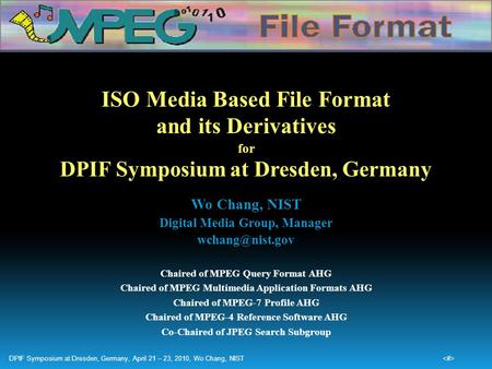 ISO Media Based File Format and its Derivatives
