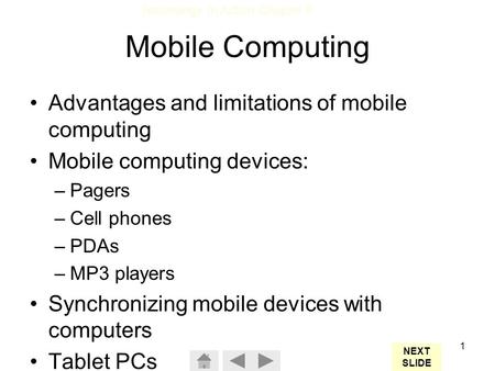 Mobile Computing Advantages and limitations of mobile computing
