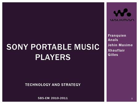Sony portable music players Technology and strategy SBS-EM